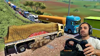 TRÂNSITO PARADO, TIVE QUE USAR A FORÇA DO CAMINHÃO - Vida de Caminhoneiro 372 - Euro Truck 2 screenshot 3