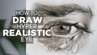 How To Draw Hyper-Realistic Eye || Water Drop Effects for Beginners 2024*