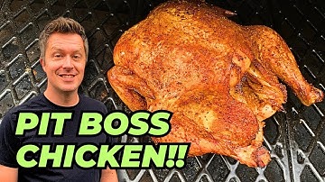SMOKED WHOLE CHICKEN on a Pit Boss Pellet Grill! | CRISPY SKIN!!!