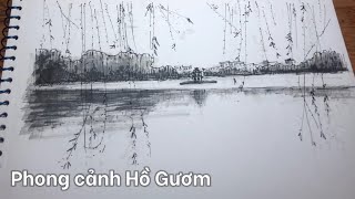 Vẽ phong cảnh Hồ Gươm, Hà Nội | Sketch Hoan Kiem Lake, Vietnam