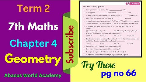 7th standard maths term 2 chapter 4 Geometry Try These  pg no 66