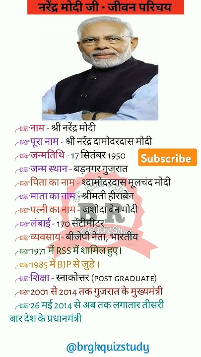 Narendra Modi Introduction | Pm Modi Biography | नरेंद्र मोदी जीवन ...
