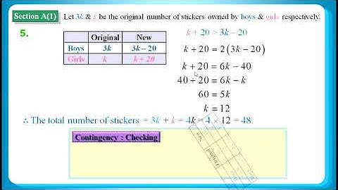 HKDSE 2021 Maths Core Paper 1 Q05: Application of Equation 方程應用、 Simultaneous Equations 聯立方程、Ratio 比