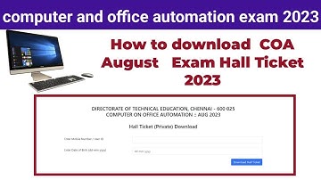 How to download COA hall ticket 2023 in Tamil