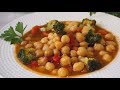 Garbanzos con verduras. Muy fácil y saludable.