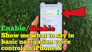 How to enable or disable show me what to say in basic navigation voice control on iPhone X