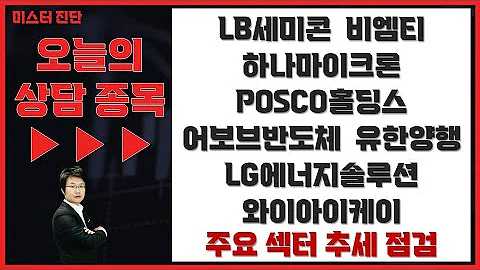 LB세미콘/비엠티/하나마이크론/POSCO홀딩스/어보브반도체/유한양행/LG에너지솔루션/와이아이케이_종목진단 [이종복 전문가_미스터진단 1부]