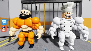 MUSCLE BARRY'S PRISON RUN! ALL JUMPSCARE GAMEPLAY  OBBY ROBLOX