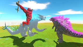 Team Shimo X Scar King VS Team Evolved Godzilla: Pink Atomic Power - EPIC Monsterverse Battle