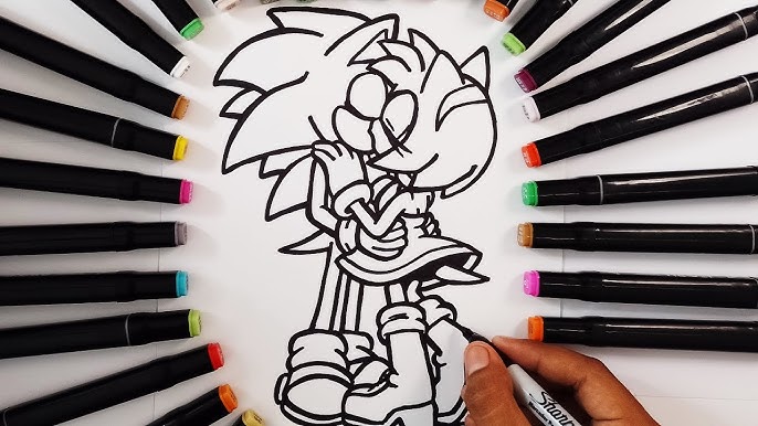 Sonic y amy, Cómo dibujar a sonic, Sonamy comic