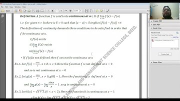 Continuous Functions On Metric Spaces(Functions continuous at a point on the real line)(Lecture1)