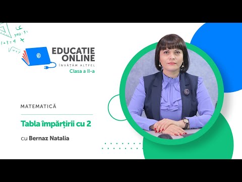 Matematică, clasa a II-a, Tabla împărțirii cu 2