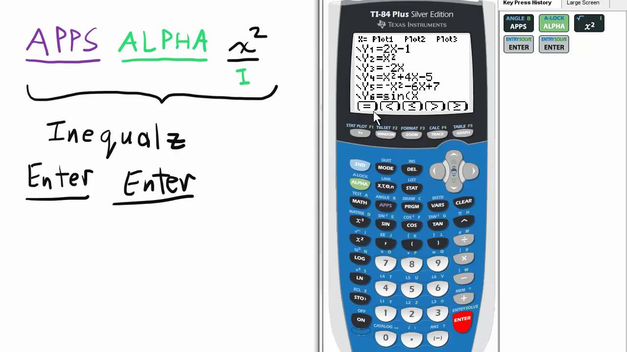 inequalz ti 84 plus