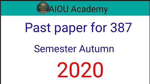 387 English-II Past papers|| aiou past papers @aiouacademy