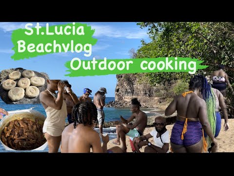 St.lucia beach vlog outdoor cooking (Anse-la-Raye