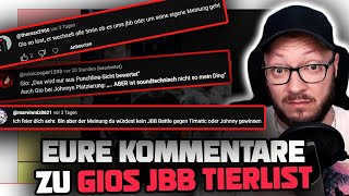 Eure Kommentare meiner JBB Tierlist  und meine Antworten darauf