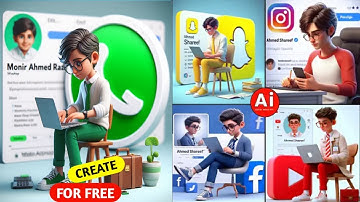 How to create 3D AI Social media boy Images | Viral photo editing | bing image creator tutorial