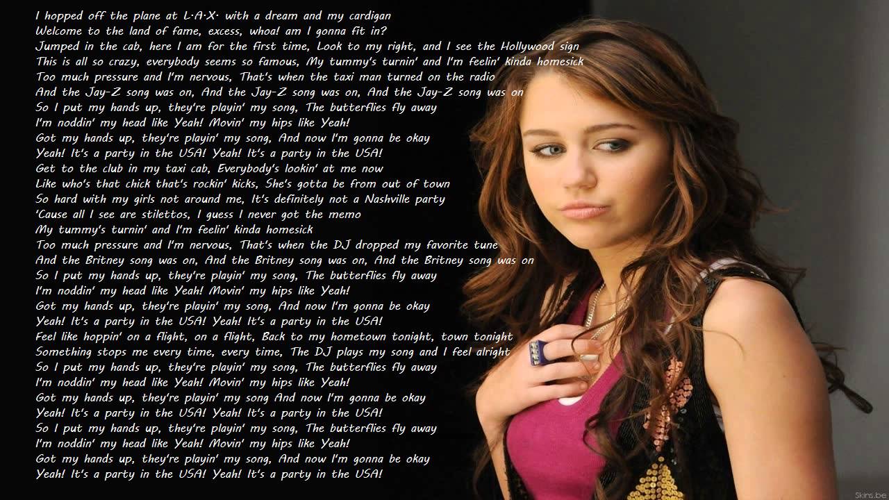 Miley Cyrus - Party In The U S A lyrics - YouTube