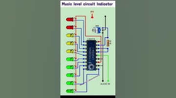 Music level circuit indicator 🔊 #circuitbasics #ledcircuit #amplifiercircuit #brainelectronics#short