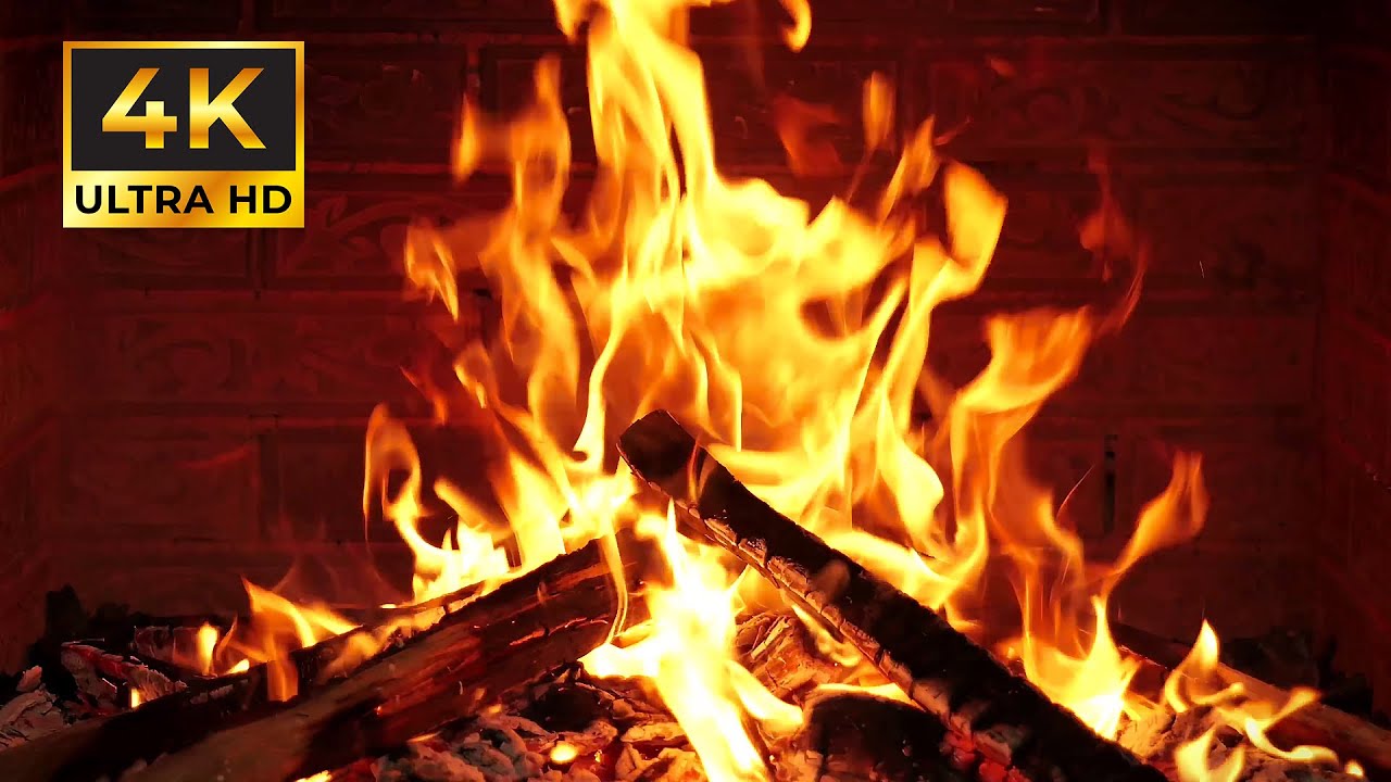 🔥 Fireplace 4K Live Wallpaper. Fireplace with Crackling Fire Sounds. Fireplace Ambience