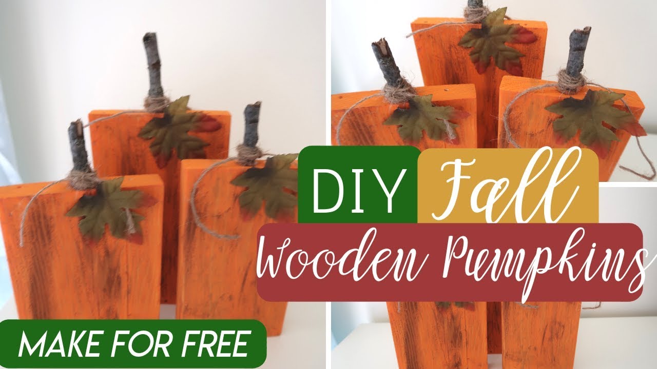 DIY wood pumpkins using scrap 2x4 wood - Wilshire Collections