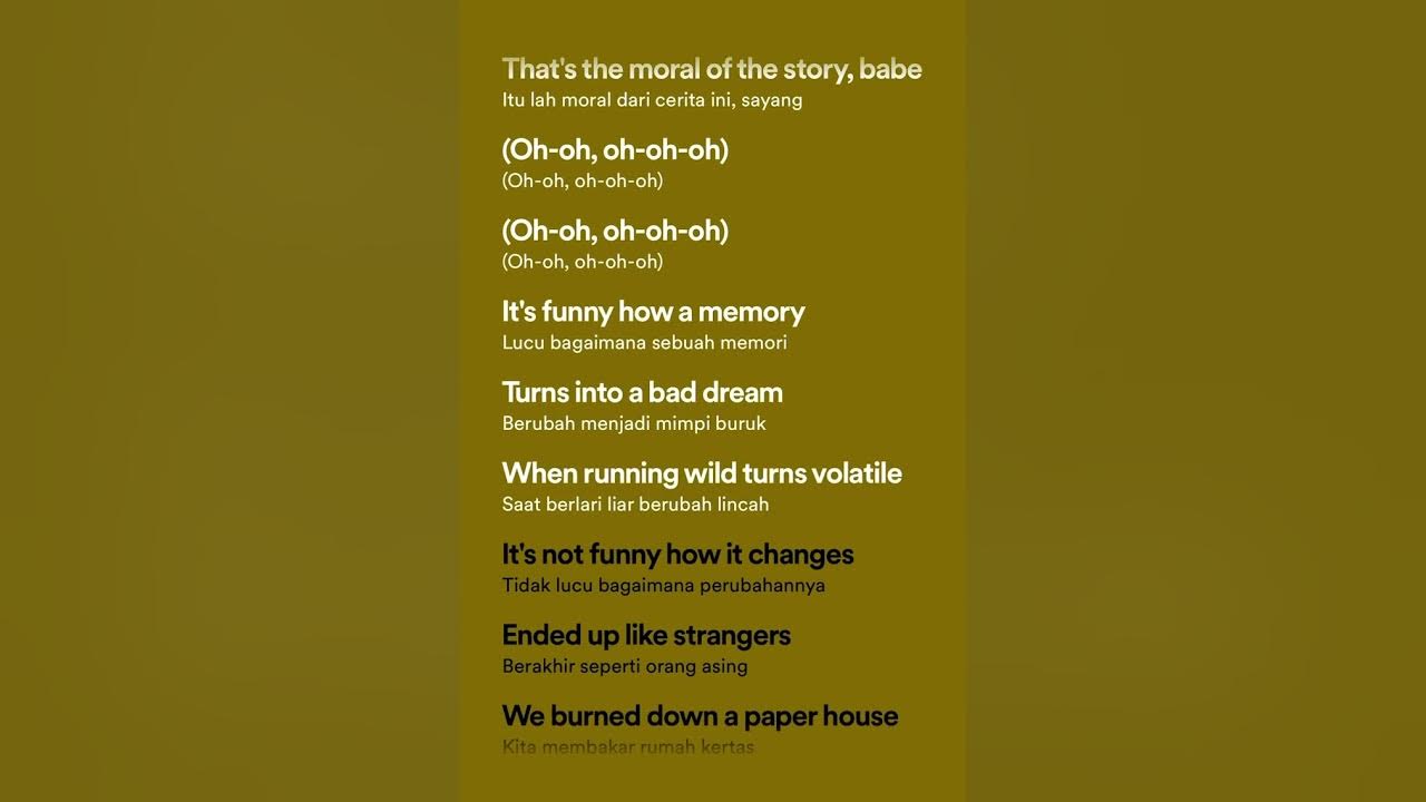 Moral of the Story | Ashe, Niall Horan | Lirik Terjemahan Indonesia Moral of the Story | Ashe, Niall Horan | Lirik Terjemahan Indonesia