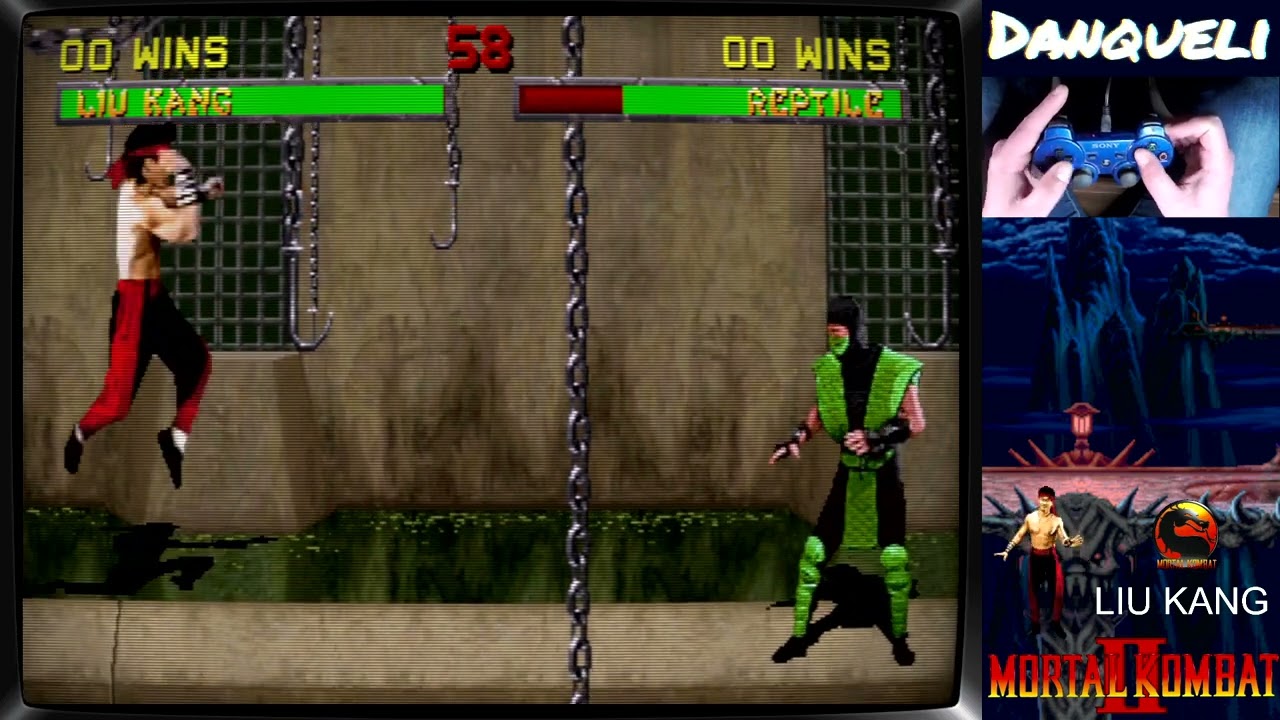 Mortal Kombat 2 Liu Kang "Fuego a raz de piso" (instant air fireball