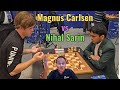 The first ever encounter between magnus carlsen and nihal sarin  world blitz 2023