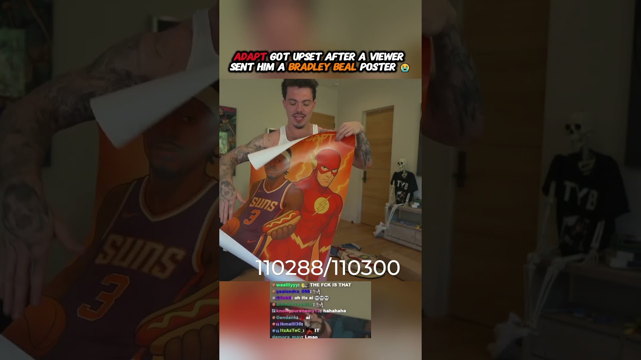 FaZe Adapt got upset after a viewer sent him a Bradley Beal poster