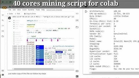 COLAB 40CPU SCRIPT FOR MINING(WORKING)