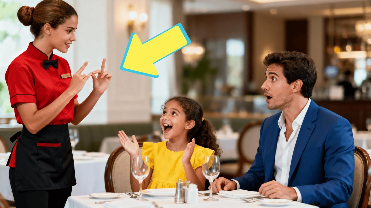 POVERA CAMERIERA PARLA CON LA FIGLIA SORDA DEL MILIONARIO IN LINGUAGGIO DEI SEGNI E IL SUO GESTO...