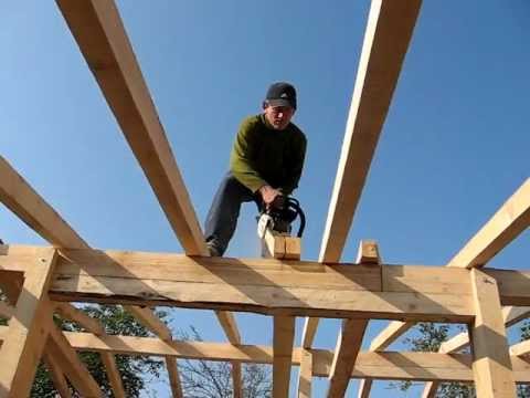Constructie lemn - Decupare capete grinzi transversale.avi - YouTube