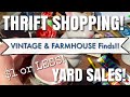 YARD/GARAGE SALE SHOPPING & HAUL! VINTAGE, FARMHOUSE DECOR, & RESELLING! LOW PRICES!!