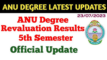 Degree Exam Results Latest Update || ANU Degree 5th Semester Revaluation Results Latest Update 2023