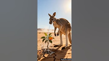 Kangaroo saved orange tree from drying by watering it😭#ai #tree #save #kangaroo
