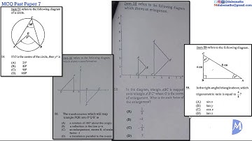 54,56,58,59 | Geometry and Trigonometry | Multiple Choice 7 | CXC CSEC Mathematics