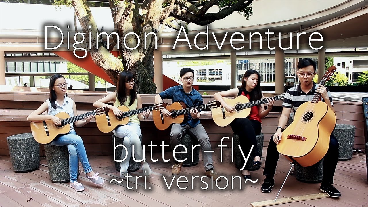 Digimon Opening Butter-Fly - Koji Wada Sheet music for Bass voice, Vocals,  Guitar, Drum group & more instruments (Mixed Ensemble)