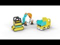 Video: LEGO® 10931 DUPLO Town Kravas automašīna un kāpurķēžu ekskavators