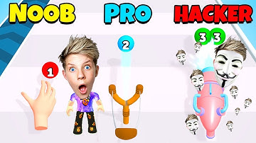 Can We Go NOOB vs PRO vs HACKER in Ball Pop Run!?! Prezley