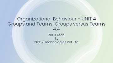 Organizational Behaviour Unit 4, Essay type questions - Groups and Teams 4.4 | JNTUH R 18