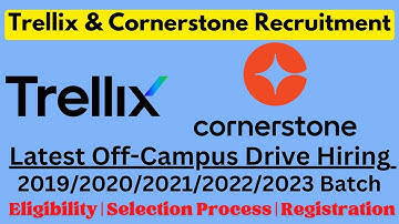 Trellix  Off Campus drive for 2022/2023 batch || Cornerstone Latest Jobs for Freshers |Jobs 2023