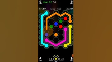 Flow Free Hexes Game Play 7×7 Level 67 walkthrough android and iOS
