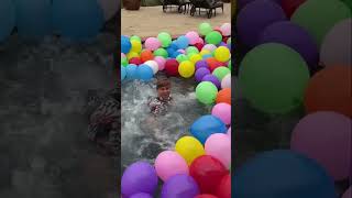 Filling my pool with 10,000 Balloons…👀😱#shorts