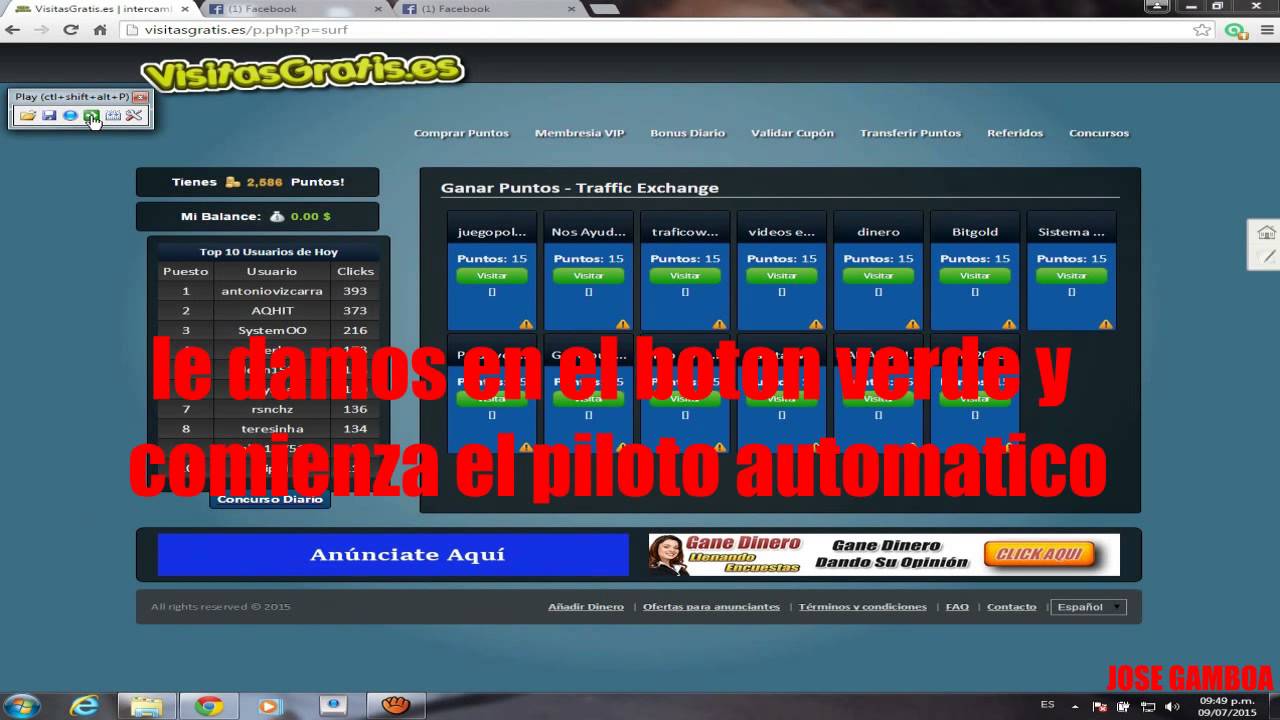 como utilizar el piloto automático en VisitasGratis.es