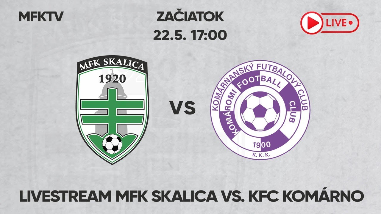 MFK Skalica KFC Komárno (30.kolo) YouTube