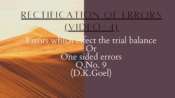 Rectification of Errors (Video-4) One sided errors & Q. No.9 D.K. Goel |Sheetal Arora