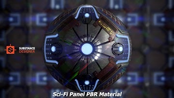 Making a metal Sci-Fi panel PBR Material in Substance Designer - Tutorial (timelapsed)