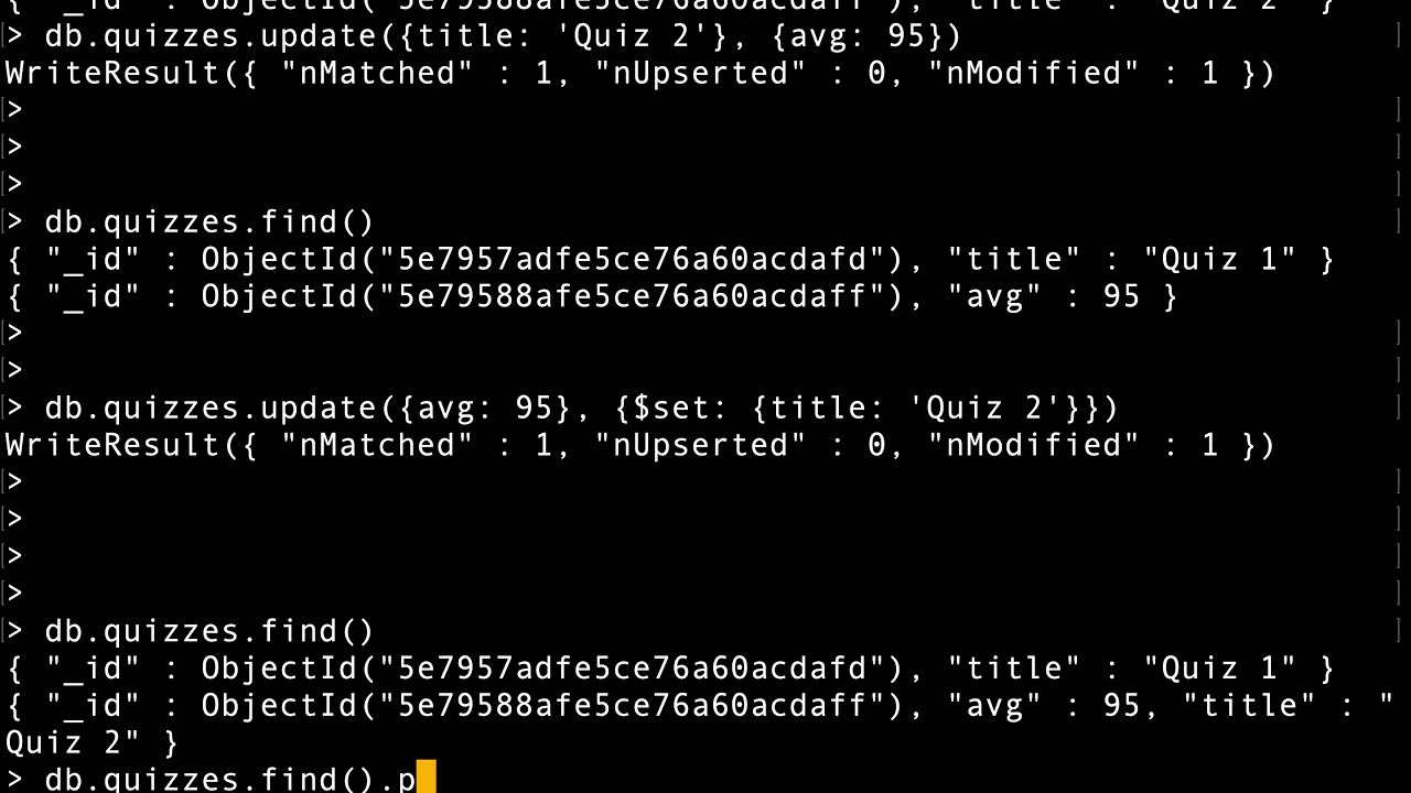 Pretty Printing Documents Retrieved From Mongodb With Mongo Client 1 Of 2 Cs5610O Sp20 12110