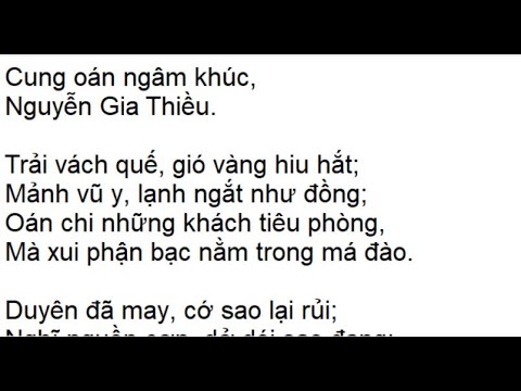 Video Cung Oán Ngâm Khúc - youtube