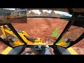 jcb working in a building compound inside view
